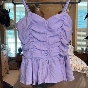 Lavender Ruffle Peplum Top